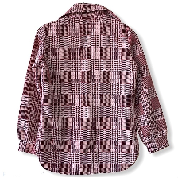 UNBRANDED Vintage Houndstooth Plaid Horse Bit Equestrian Button Front Top Sz S - Picture 2 of 9